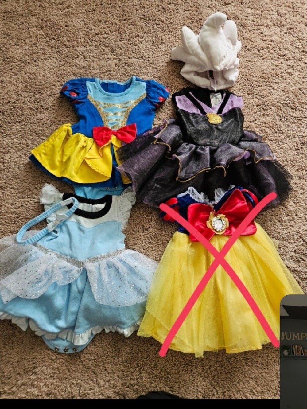 Disney Girl Snow White Classic Princess Dress Cinderella Ursula 9-12 M Costume